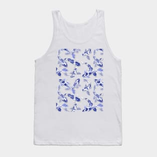 Blue and white Koi fish Tank Top